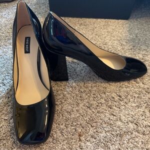 NEW Nine West Deon Dress Pumps Square Toe Patent Leather Sz 10.5